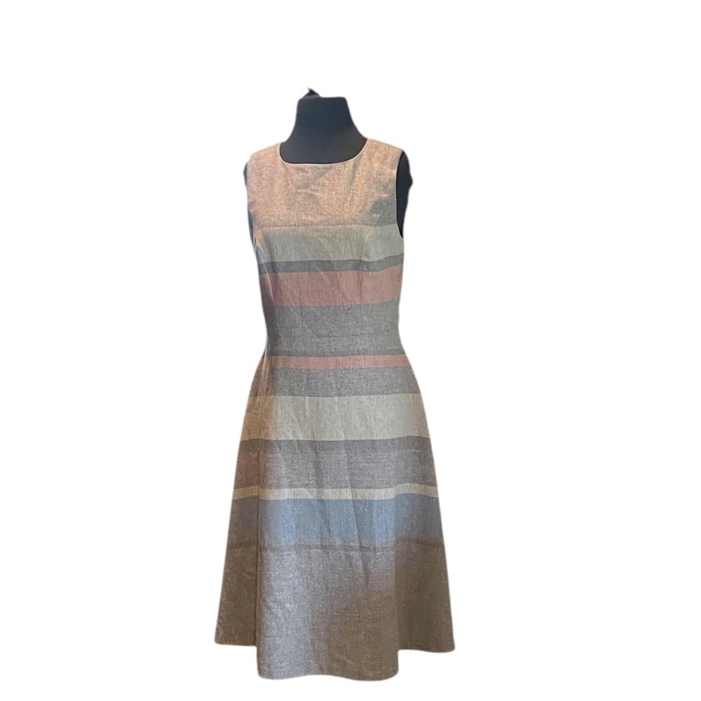 Vintage Pendleton Women's Dress Gray Plaid Fit & Flare Wool Midi, Size 4